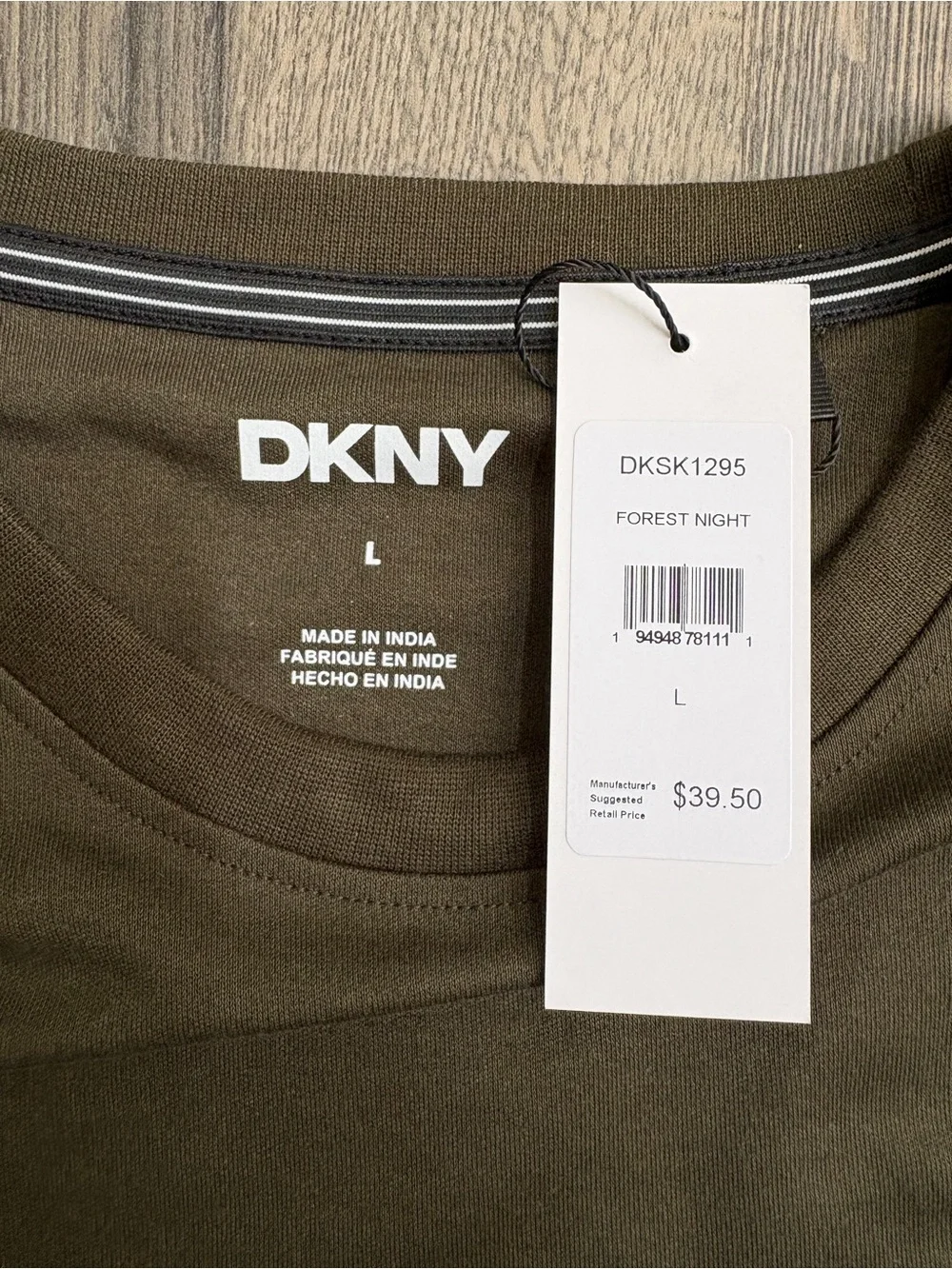 DKNY Olive Green Short Sleeve Crewneck Tee